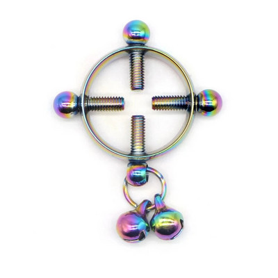 WKOUD 1PC Fashion Surgical από ανοξείδωτο ατσάλι Γυναικείο ρυθμιζόμενο στήθος Κρεμαστό με κουδούνι με κουδούνι Ψεύτικο δαχτυλίδι θηλής Κόσμημα Piercing σώματος