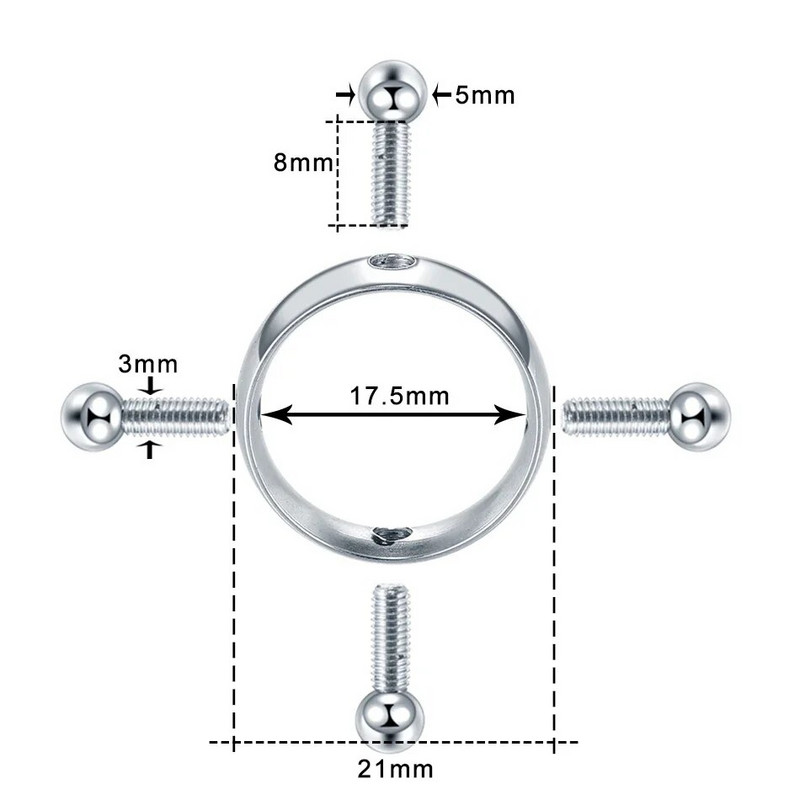 WKOUD 1PC Fashion Surgical από ανοξείδωτο ατσάλι Γυναικείο ρυθμιζόμενο στήθος Κρεμαστό με κουδούνι με κουδούνι Ψεύτικο δαχτυλίδι θηλής Κόσμημα Piercing σώματος