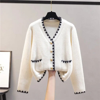 Παλτό Xiaoxiangfeng Chenille Imitation Mink Fleece Πουλόβερ Γυναικείο Χαλαρό Ευέλικτο Τεμπέλικο Κοντό Πλεκτό Ζακέτα Top Trendy