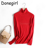 Donegirl 2023. gada jauns sieviešu rudens silts, komfortabls bruņurupuču kakls, slaids, masīvs trikotāžas džemperi, džemperi, vienkārši trikotāža, sieviešu topi, eleganti