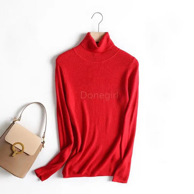Donegirl 2023. gada jauns sieviešu rudens silts, komfortabls bruņurupuču kakls, slaids, masīvs trikotāžas džemperi, džemperi, vienkārši trikotāža, sieviešu topi, eleganti