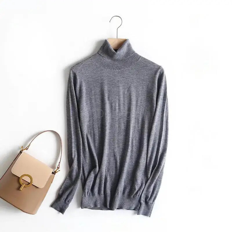 Donegirl 2023. gada jauns sieviešu rudens silts, komfortabls bruņurupuču kakls, slaids, masīvs trikotāžas džemperi, džemperi, vienkārši trikotāža, sieviešu topi, eleganti