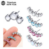 G23 Titanium Push in Labret Huuleaugustamine Opaal keermeta otsad Tragus Stud Cartilage Helix Lobe Kõrvarõngad Naistele Kehaehted