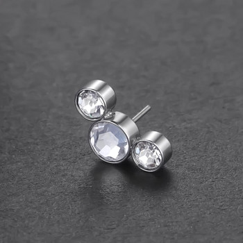 G23 Titanium Push in Labret Lip Piercing Opal άκρες χωρίς κλωστή Tragus Stud Cartilage Helix Lobe σκουλαρίκια για γυναίκες Κοσμήματα σώματος