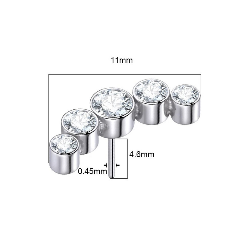 G23 Titanium Push in Labret Huuleaugustamine Opaal keermeta otsad Tragus Stud Cartilage Helix Lobe Kõrvarõngad Naistele Kehaehted