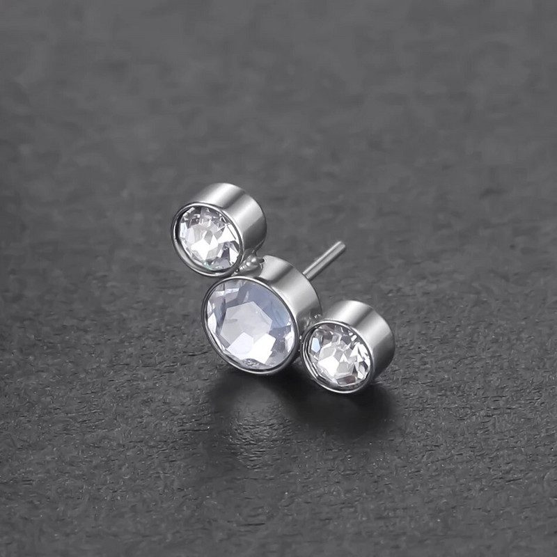 G23 Titanium Push in Labret Huuleaugustamine Opaal keermeta otsad Tragus Stud Cartilage Helix Lobe Kõrvarõngad Naistele Kehaehted