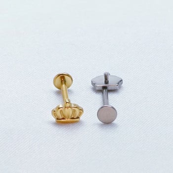 Бижута за пиърсинг на Tragus F136 Титаниева сплав 3D Триизмерна преграда Crown Helix Pattern Обеци и нокти за устни 16 г на едро