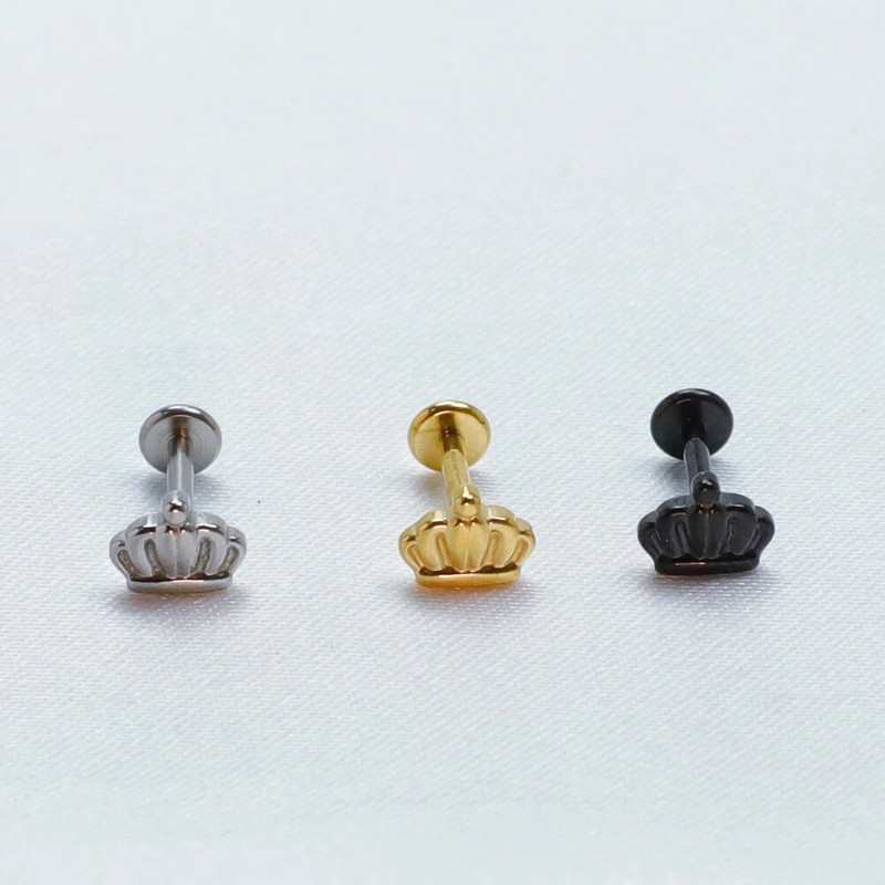 Tragus pīrsingu rotaslietas F136 titāna sakausējums 3D trīsdimensiju starpsienas kroņa spirāles raksta auskari un lūpu nagi 16g vairumtirdzniecība