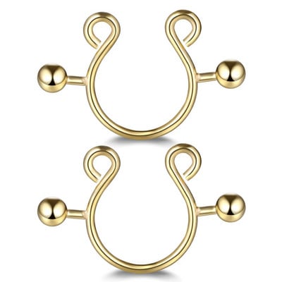 1 ζεύγος δαχτυλίδια θηλής από ανοξείδωτο ατσάλι Fake piercing κοσμήματα χονδρική γυναικεία σέξι κλιπ Δαχτυλίδι θηλής σφιγκτήρες δαχτυλιδιών θηλής Τρυπημένα κοσμήματα σώματος