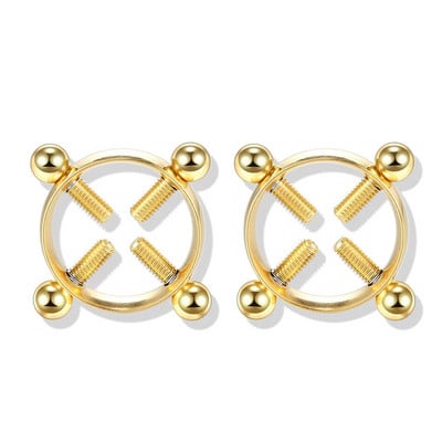 1 ζεύγος δαχτυλίδια θηλής από ανοξείδωτο ατσάλι Fake piercing κοσμήματα χονδρική γυναικεία σέξι κλιπ Δαχτυλίδι θηλής σφιγκτήρες δαχτυλιδιών θηλής Τρυπημένα κοσμήματα σώματος