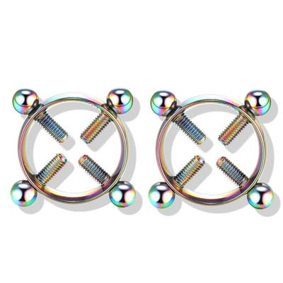 1 ζεύγος δαχτυλίδια θηλής από ανοξείδωτο ατσάλι Fake piercing κοσμήματα χονδρική γυναικεία σέξι κλιπ Δαχτυλίδι θηλής σφιγκτήρες δαχτυλιδιών θηλής Τρυπημένα κοσμήματα σώματος