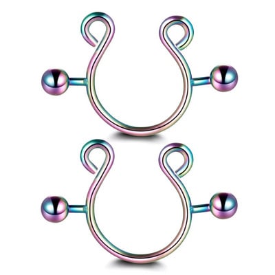 1 ζεύγος δαχτυλίδια θηλής από ανοξείδωτο ατσάλι Fake piercing κοσμήματα χονδρική γυναικεία σέξι κλιπ Δαχτυλίδι θηλής σφιγκτήρες δαχτυλιδιών θηλής Τρυπημένα κοσμήματα σώματος