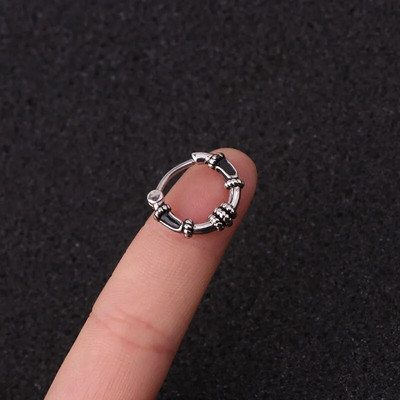 1Gb Vintage Sudraba Krāsa Maza Apļa Twist Skrimšļa Stīpas Auskari Eņģu Segmenta Klikšķināšanas Gredzens Deguns starpsienas Ausu Caurduršanas Rotaslietas