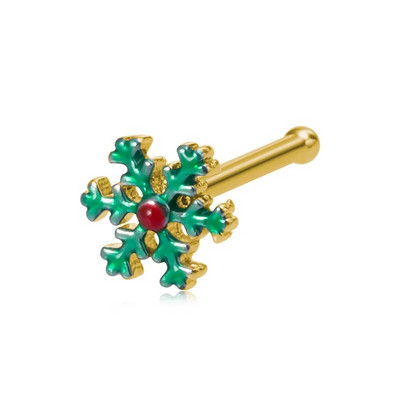 1gab Ziemassvētku dāvanu ķirurģiskas tērauda deguna kniedes sievietēm, kaula deguna pīrsings, rotaslietas, Ziemassvētku Ziemassvētku vecīša deguna gredzeni 2023