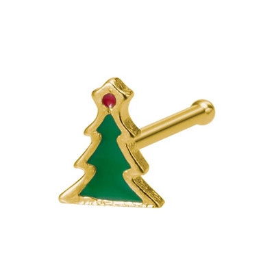 1gab Ziemassvētku dāvanu ķirurģiskas tērauda deguna kniedes sievietēm, kaula deguna pīrsings, rotaslietas, Ziemassvētku Ziemassvētku vecīša deguna gredzeni 2023