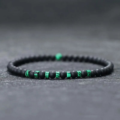 2023 Ανδρικό βραχιόλι με χάντρες από σπόρους 4 χιλ. Μαύρο ματ πέτρινο βραχιόλι Αναψυχής Αξεσουάρ Tiger Eyes Ευέλικτο Braslet Pulsera Hombre Joias