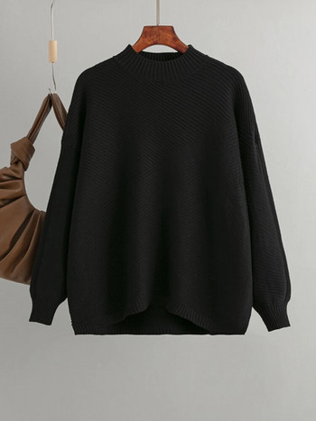 Μόδα γυναικεία πουλόβερ 2023 Νέα φθινοπωρινά χειμερινά μασίφ κορεατικά πουλόβερ μόδας με μακρυμάνικο λαιμόκοψη Top Vintage πλεκτά ρούχα