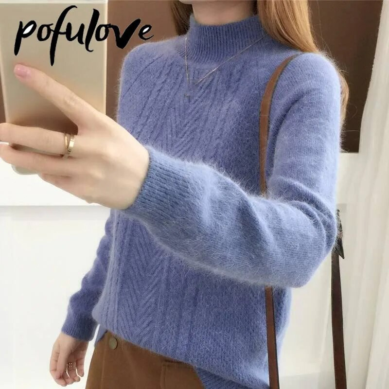 Γυναικείο πουλόβερ από κασμίρ Πλεκτό πουλόβερ με μισό ζιβάγκο Πλεκτά πουλόβερ Ζεστά πλεκτά Γυναικεία πουλόβερ Χειμερινά ρούχα Μασίφ casual τοπ