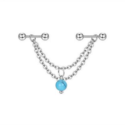 Βιομηχανικό σκουλαρίκι αλυσίδας Σκουλαρίκια με διπλό τρύπημα καρφωτό κρίκο με αλυσίδα σκουλαρίκια Helix piercing σκουλαρίκια χόνδρου Tragus Studs Lobe Jewelry