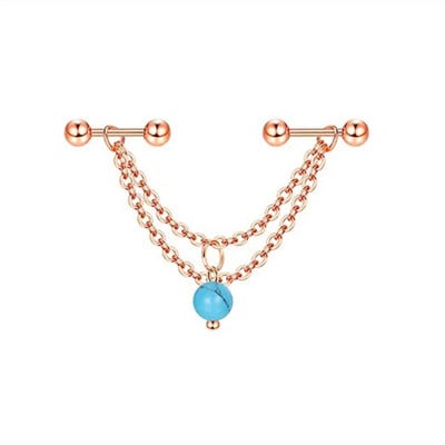 Βιομηχανικό σκουλαρίκι αλυσίδας Σκουλαρίκια με διπλό τρύπημα καρφωτό κρίκο με αλυσίδα σκουλαρίκια Helix piercing σκουλαρίκια χόνδρου Tragus Studs Lobe Jewelry