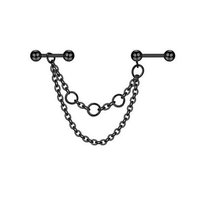 Βιομηχανικό σκουλαρίκι αλυσίδας Σκουλαρίκια με διπλό τρύπημα καρφωτό κρίκο με αλυσίδα σκουλαρίκια Helix piercing σκουλαρίκια χόνδρου Tragus Studs Lobe Jewelry