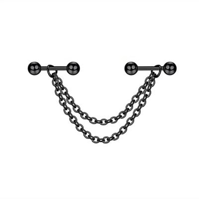 Βιομηχανικό σκουλαρίκι αλυσίδας Σκουλαρίκια με διπλό τρύπημα καρφωτό κρίκο με αλυσίδα σκουλαρίκια Helix piercing σκουλαρίκια χόνδρου Tragus Studs Lobe Jewelry