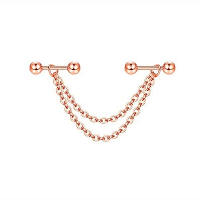 Βιομηχανικό σκουλαρίκι αλυσίδας Σκουλαρίκια με διπλό τρύπημα καρφωτό κρίκο με αλυσίδα σκουλαρίκια Helix piercing σκουλαρίκια χόνδρου Tragus Studs Lobe Jewelry