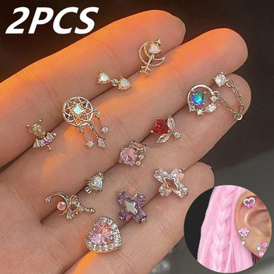1 Ζεύγος Catchdream Tragus Stud Earring Jewelry Helix Piercing Cartilage Stud σκουλαρίκια Rook Daith Καρφώματα λοβού αυτιού Piercing Orelha