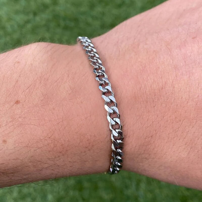 Ανδρικό βραχιόλι με αλυσίδα με στριφτό σχοινί Vnox, βραχιόλι με μεταλλική μινιμαλιστική αλυσίδα από ανοξείδωτο ατσάλι, κομψά ανδρικά κοσμήματα