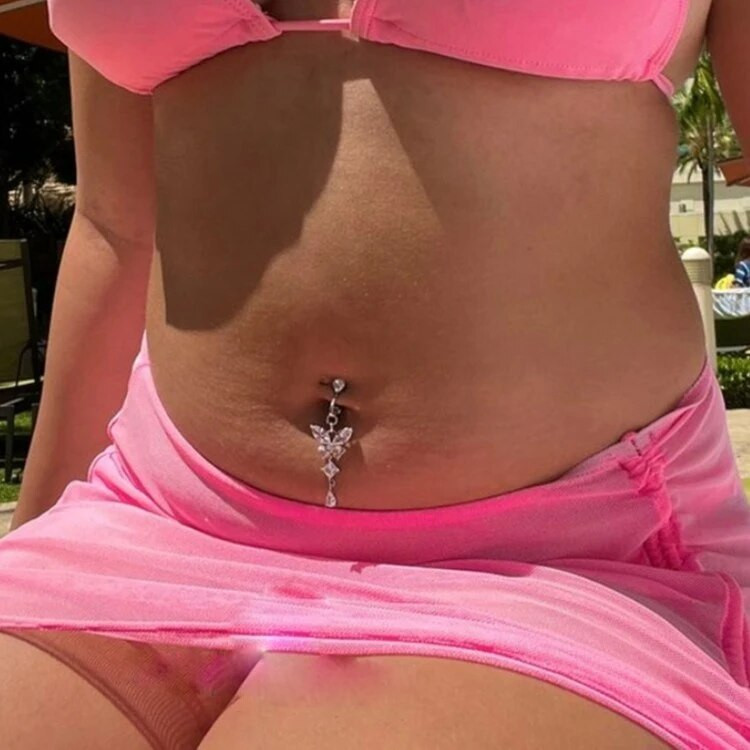 2023 Γυαλιστερό λουλούδι πεταλούδα μενταγιόν ζιργκόν από ανοξείδωτο ατσάλι Δαχτυλίδι με κοιλιά Όμορφα κοσμήματα για το σώμα που τρυπάει τον αφαλό