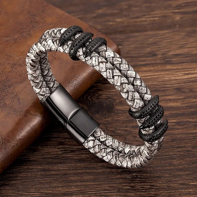 MKENDN Gothic vīriešu vintage pelēks pīts īstas ādas rokassprādze Dragon Claw Homme Femme rokassprādzes ar rokām darinātas rotaslietas pulseri