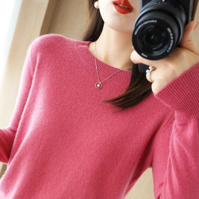 2023. gada sieviešu džemperis rudens ziemas ziemas džemperis ar garām piedurknēm O veida kakla džemperi silti krekli korejiešu modes džemperis trikotāža Mīksti džemperi