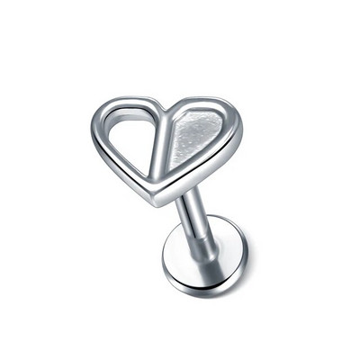 1 tk roostevabast terasest kõrvaaugu Tragus Stud Helix kõhre augustamine sisekeerme valgustus südametäht kuu huule augustamine labret sõrmus