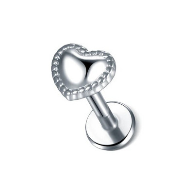 1 tk roostevabast terasest kõrvaaugu Tragus Stud Helix kõhre augustamine sisekeerme valgustus südametäht kuu huule augustamine labret sõrmus