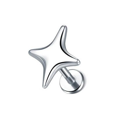 1 tk roostevabast terasest kõrvaaugu Tragus Stud Helix kõhre augustamine sisekeerme valgustus südametäht kuu huule augustamine labret sõrmus