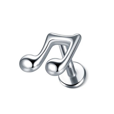 1 tk roostevabast terasest kõrvaaugu Tragus Stud Helix kõhre augustamine sisekeerme valgustus südametäht kuu huule augustamine labret sõrmus