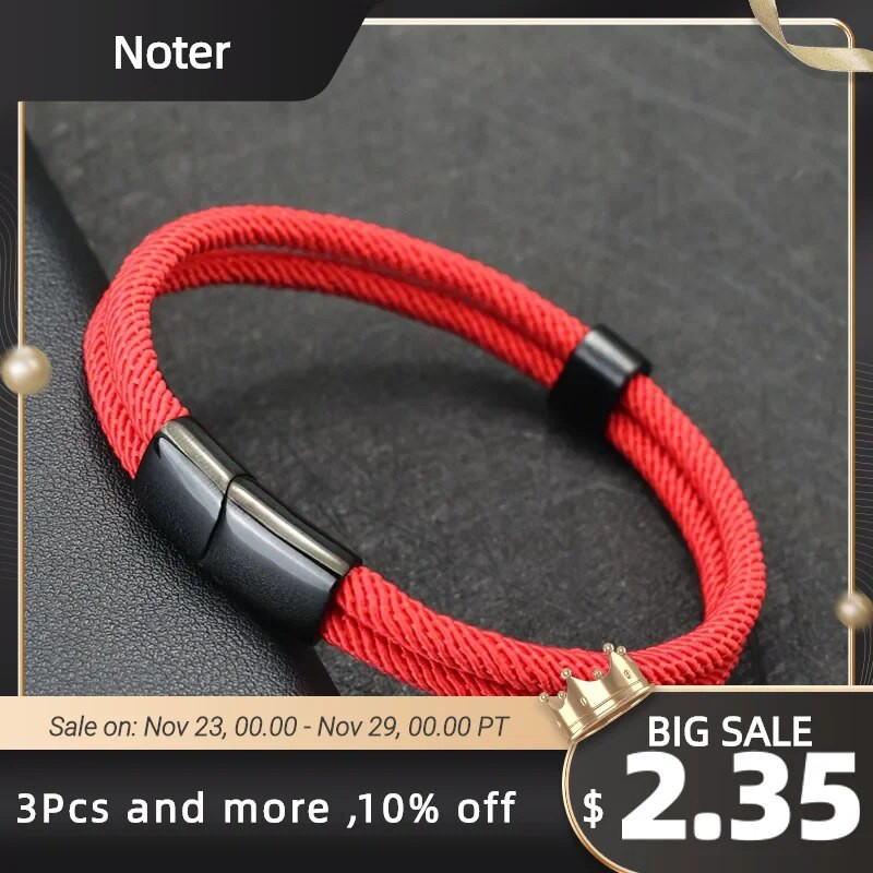 Unikāla vīriešu rokassprādze, nerūsējošā tērauda magnēta sprādze, jūras rokassprādze, divslāņu virves rokassprādze Pulsera Hombre aksesuāri