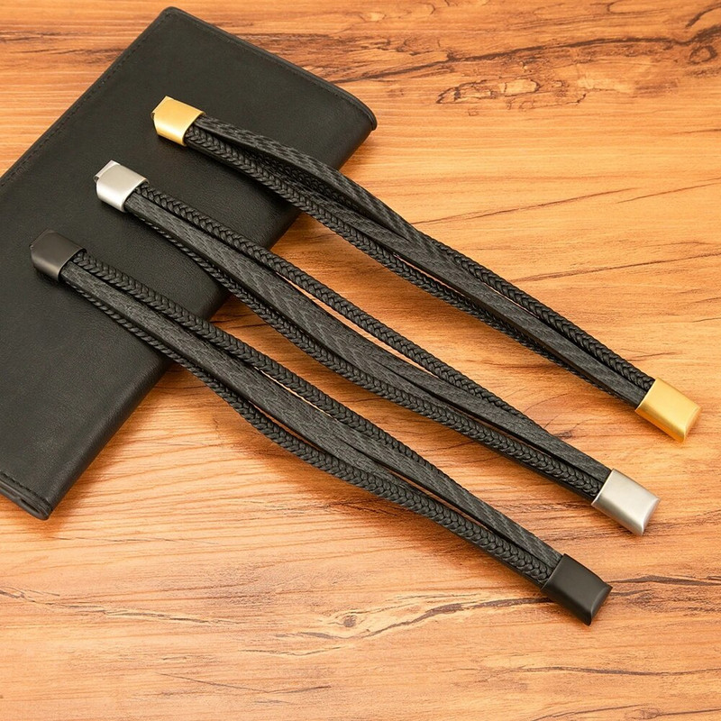 TYO stilingo plunksnų modelio dizaino daugiasluoksnė pintinė odinė vyriška apyrankė nerūdijančio plieno magnetinis užsegimas apyrankės papuošalai, dovana