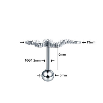 1 gab tērauda čūskas deguna starpsienas klipši stīpa Nariz skrimšļa pīrsingi ausu tragus spirāles gliemežnīcas daivas auskari pircēšanas rotaslietas sievietēm
