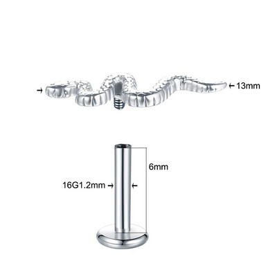 1 gab tērauda čūskas deguna starpsienas klipši stīpa Nariz skrimšļa pīrsingi ausu tragus spirāles gliemežnīcas daivas auskari pircēšanas rotaslietas sievietēm