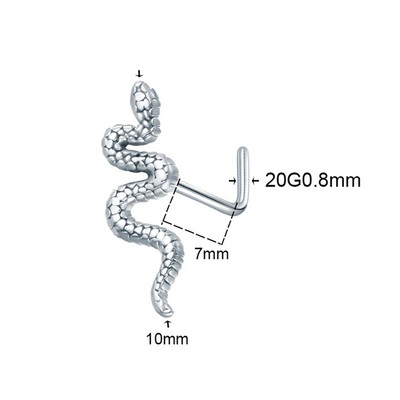 1 gab tērauda čūskas deguna starpsienas klipši stīpa Nariz skrimšļa pīrsingi ausu tragus spirāles gliemežnīcas daivas auskari pircēšanas rotaslietas sievietēm