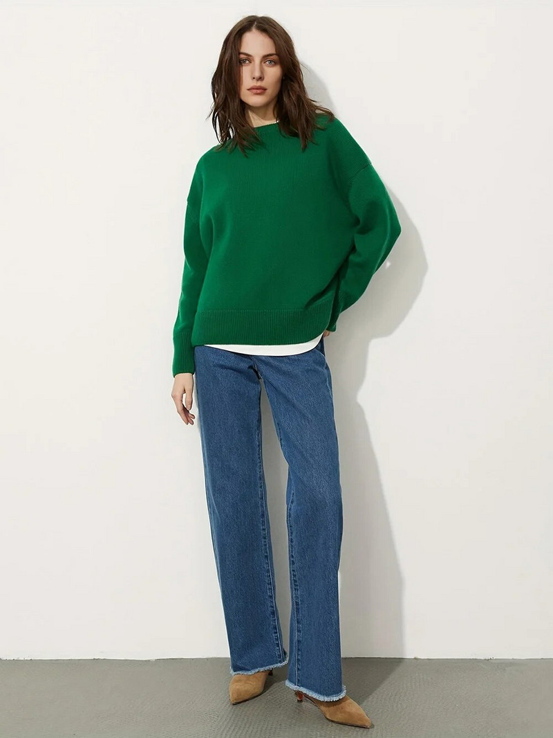 Wixra elegants sieviešu džemperis ar izgriezumu, vaļīgs, mīksts sieviešu trikotāžas džemperis Lielizmēra trikotāžas pamata džemperi