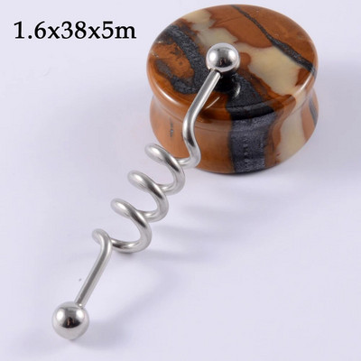 CHUANCI 1PC 14G Ķirurģiskā tērauda sirds ziedu forma rūpnieciski pīrsingi rūpnieciski stienis auskari Tragus ausu mērītājs ķermeņa rotaslietas