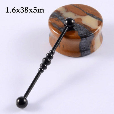 CHUANCI 1PC 14G Ķirurģiskā tērauda sirds ziedu forma rūpnieciski pīrsingi rūpnieciski stienis auskari Tragus ausu mērītājs ķermeņa rotaslietas