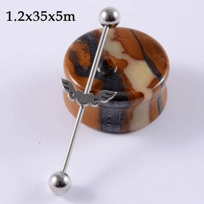 CHUANCI 1PC 14G Ķirurģiskā tērauda sirds ziedu forma rūpnieciski pīrsingi rūpnieciski stienis auskari Tragus ausu mērītājs ķermeņa rotaslietas