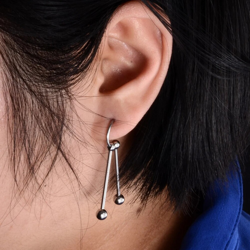 CHUANCI 1PC 14G Ķirurģiskā tērauda sirds ziedu forma rūpnieciski pīrsingi rūpnieciski stienis auskari Tragus ausu mērītājs ķermeņa rotaslietas