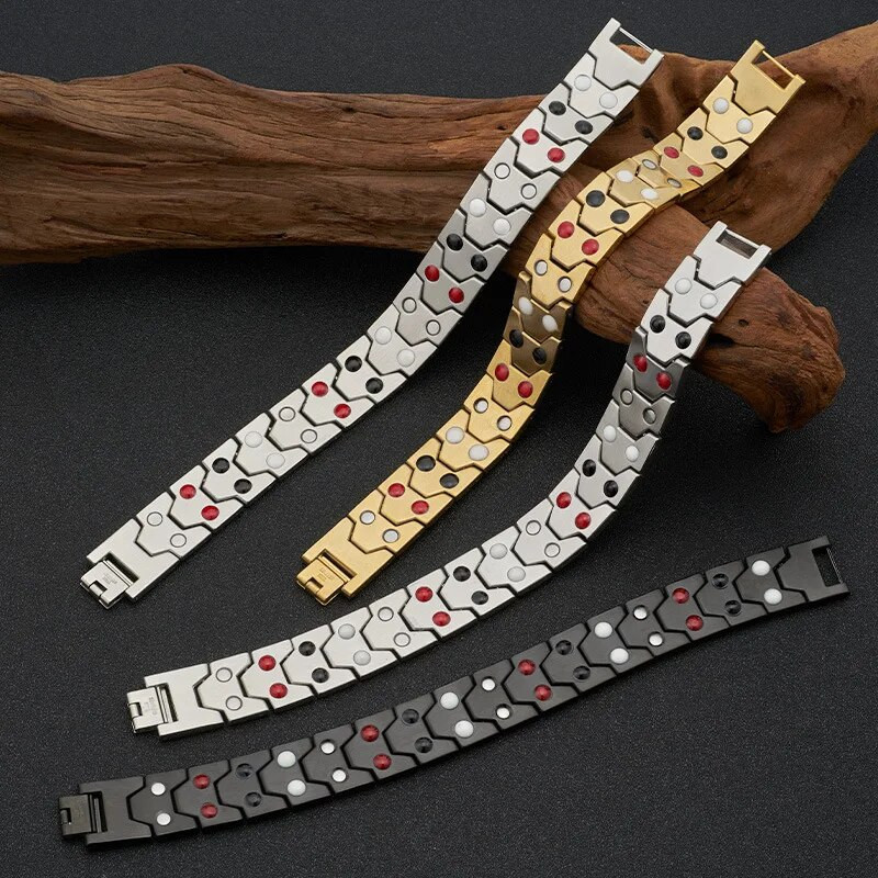 16MM pozlaćene muške magnetske narukvice od nehrđajućeg čelika za ublažavanje bolova kod artritisa i narukvica karpalnog tunela za muškarce