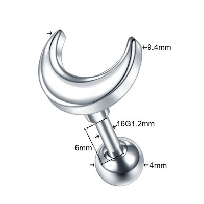 1 DB Cross Star Moon Flower CZ Tragus Porc Piercingek Fül Stud Helix Piercingek Crystal Daith Rook Fülbevaló Női Ékszer 16G