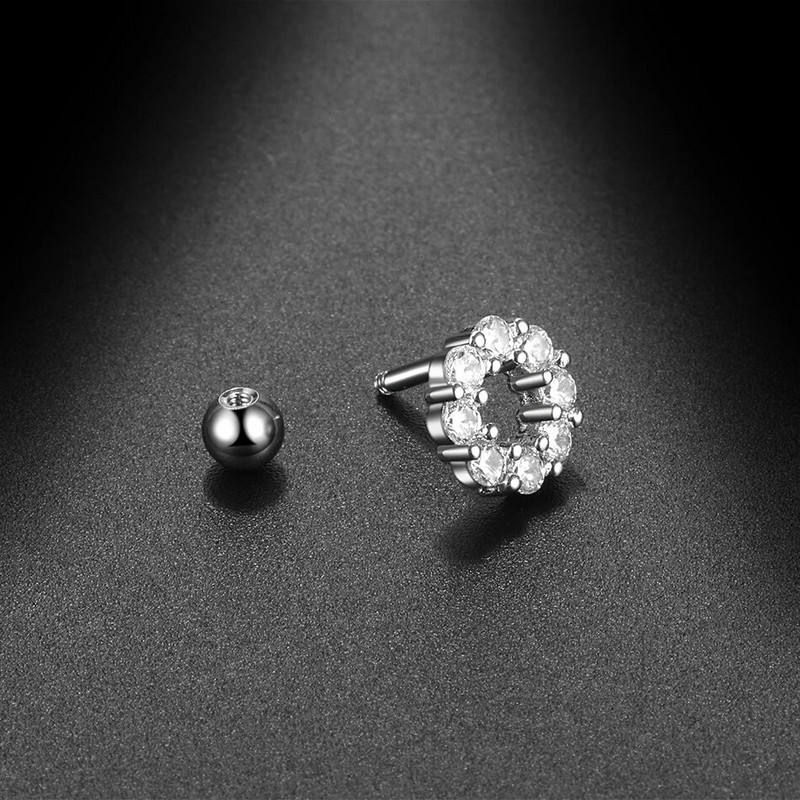 1 DB Cross Star Moon Flower CZ Tragus Porc Piercingek Fül Stud Helix Piercingek Crystal Daith Rook Fülbevaló Női Ékszer 16G