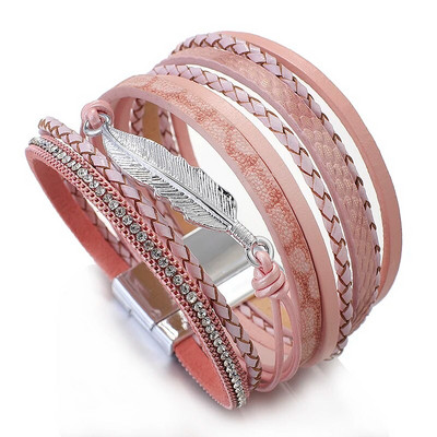 ALLYES vintage lapu spalvu daudzslāņu ādas rokassprādze vīriešiem modes pītas ar rokām darinātas virves aptinamās rokassprādzes sieviešu rotaslietas